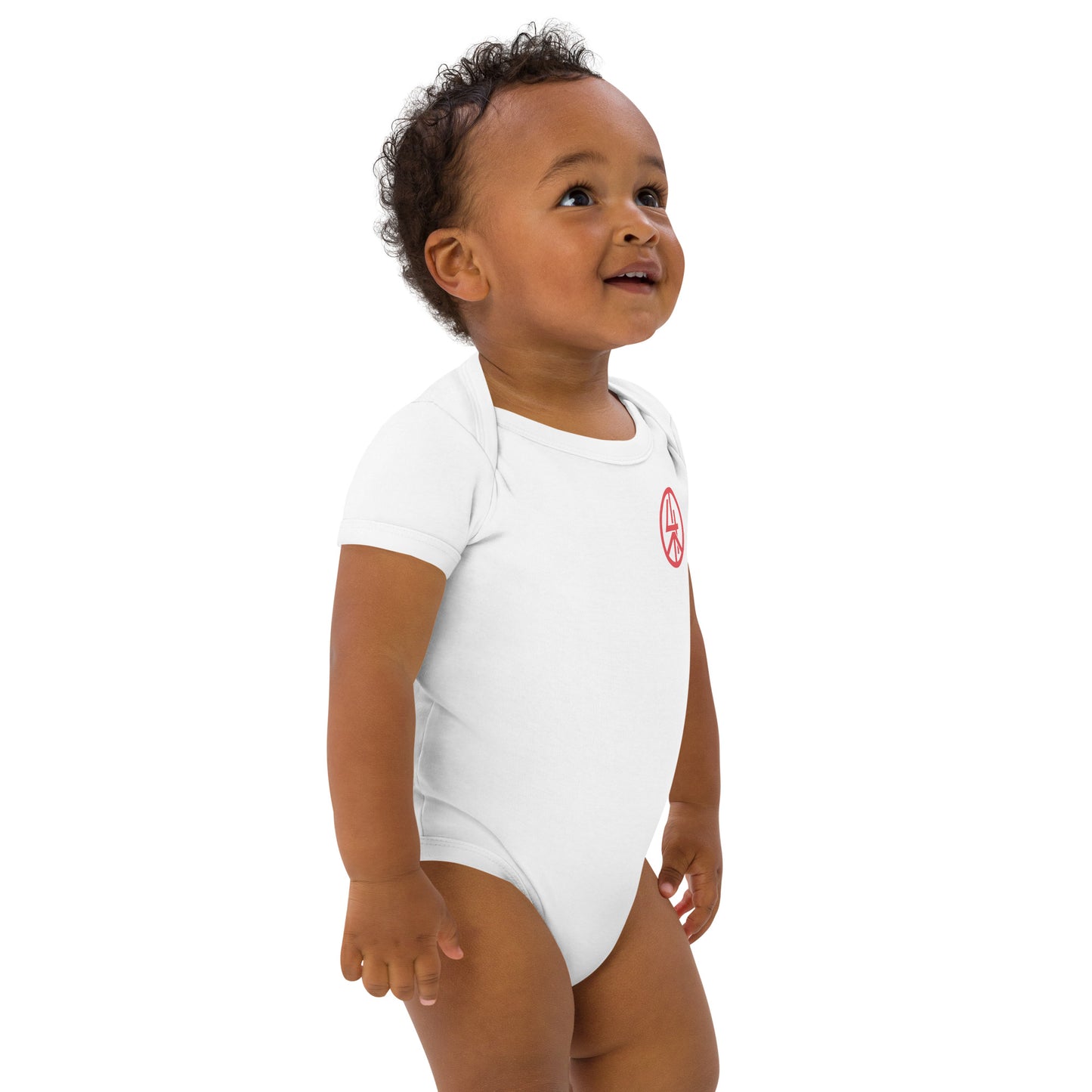 Crimson Embrace- Organic Cotton Baby Bodysuit