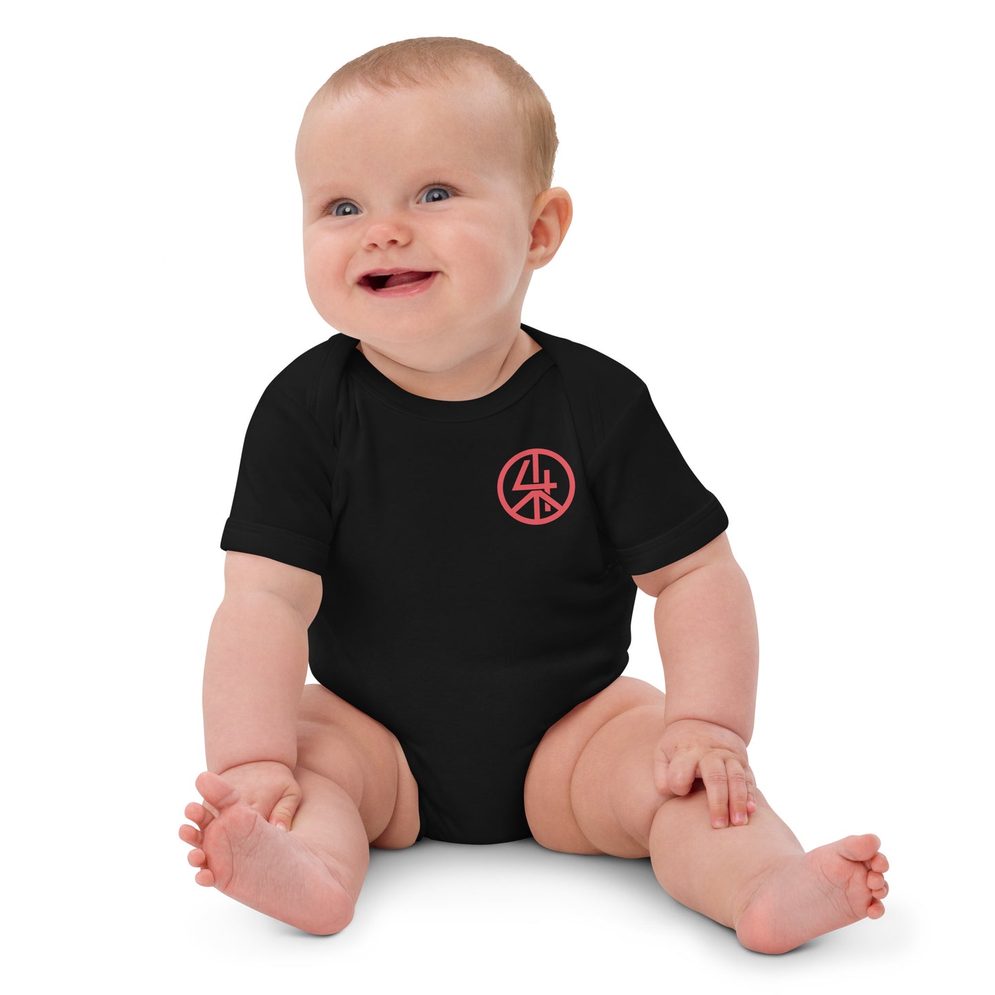 Crimson Embrace- Organic Cotton Baby Bodysuit