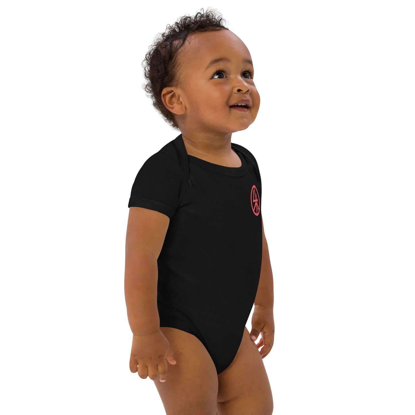 Crimson Embrace- Organic Cotton Baby Bodysuit
