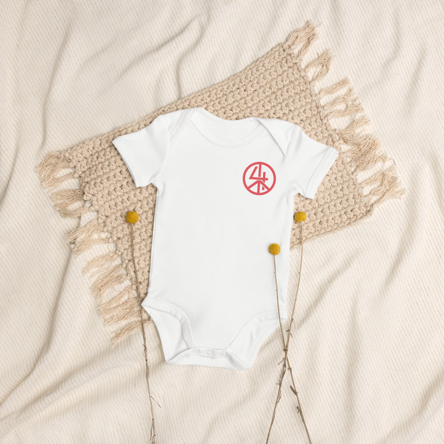 Crimson Embrace- Organic Cotton Baby Bodysuit